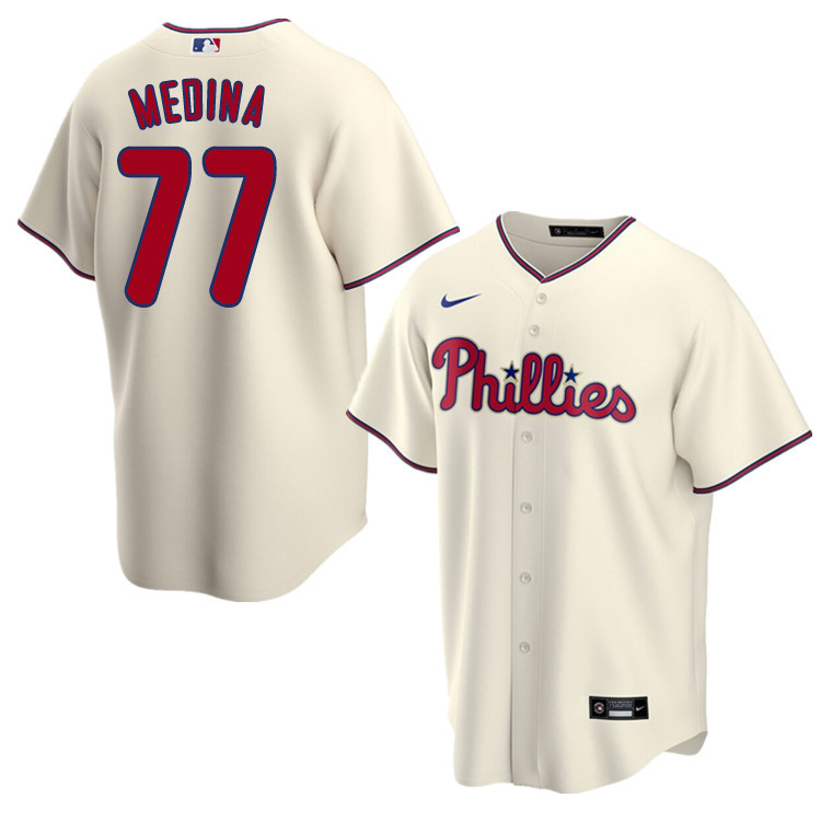 Nike Men #77 Adonis Medina Philadelphia Phillies Baseball Jerseys Sale-Cream